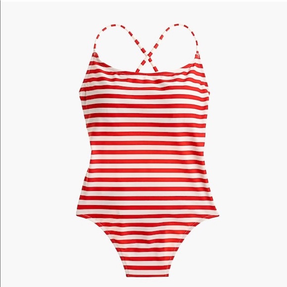 Jcrew tie back striped one piece size 8 - Picture 2 of 7
